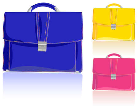 Three suitcases isolated in white. Vector illustrationのイラスト素材