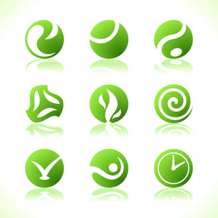 Green symbols eco. Vector illustrationのイラスト素材