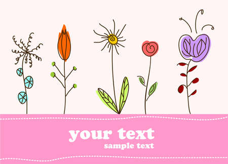 Children gift card flower background. illustrationのイラスト素材