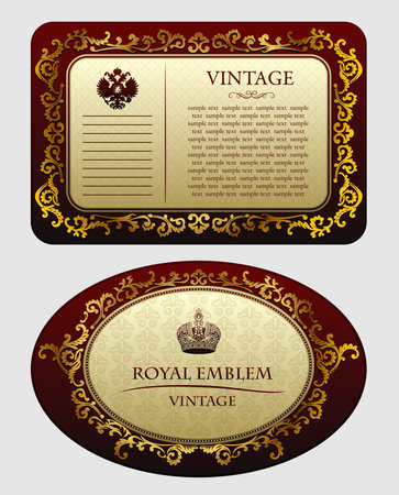 Gold ancient decorative frameworks illustrationのイラスト素材