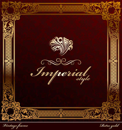 Medieval ornament frame gold decorative.  illustrationのイラスト素材