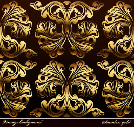Seamless background Medieval Ornament gold. illustrationのイラスト素材