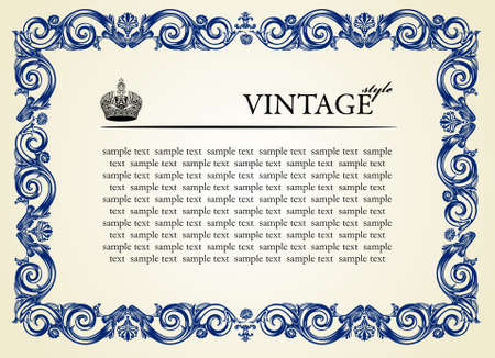 Vintage frame ornament. illustrationのイラスト素材
