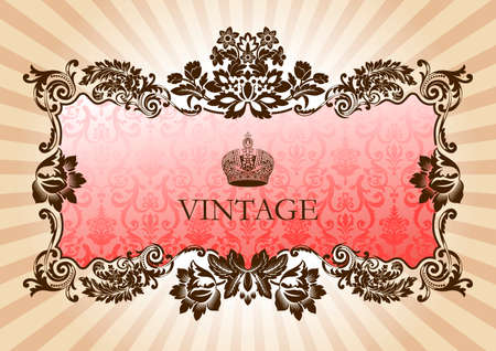 Vintage glamour frame red illustrationのイラスト素材