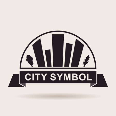 City logo buildings. Silhouette Vector icon designのイラスト素材