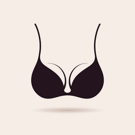 Bra icon logo. Vector lingerie illustration. Vintage label design symbolのイラスト素材