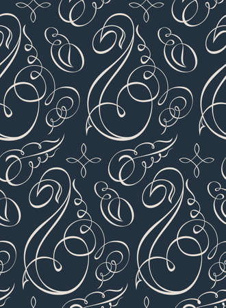 Seamless vector flowers wallpaper. Vintage calligraph backgroundのイラスト素材