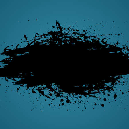 Splashes and drops background. Blue and black banner vector illustrationのイラスト素材