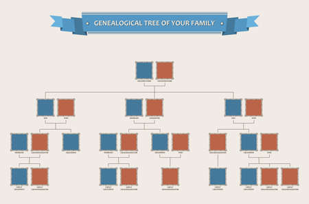 Genealogical tree of your family with bezels isolatedのイラスト素材