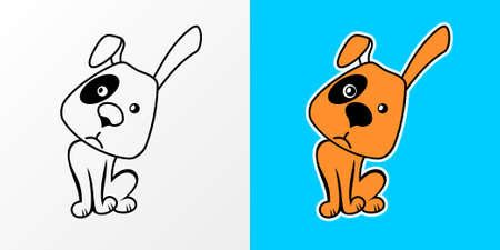 Vector illustration of sad Cartoon Dogのイラスト素材