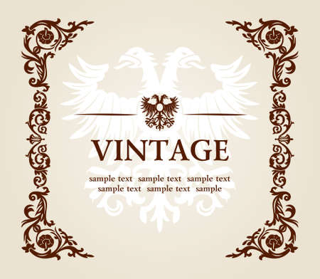 vector vintage heraldic imperial frame eagle decorのイラスト素材