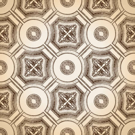 Vector ceiling tile seamless vintage decorativeのイラスト素材