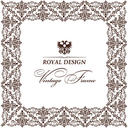 Vector vintage old frame ornament retro decorのイラスト素材