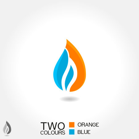 vector business emblem Drop water flame icon blue orangeのイラスト素材