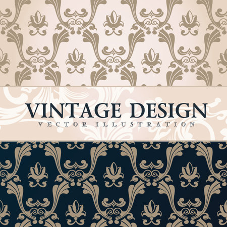 Vector vintage wallpaper. Gift wrap. Floral background with ornaments decorations branches curvesのイラスト素材