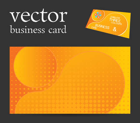 Vector abstract creative business card orange dotsのイラスト素材