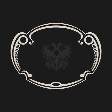 vintage retro frame. Abstract black background. Vector illustrationのイラスト素材