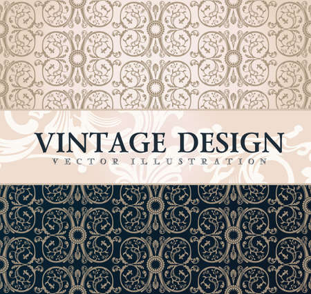 Vector vintage wallpaper. Gift wrap. Floral background with ornaments decorations branches curvesのイラスト素材