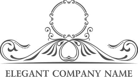 Luxury logo set. Calligraphic pattern elegant decor elements. Vintage vector ornamentのイラスト素材