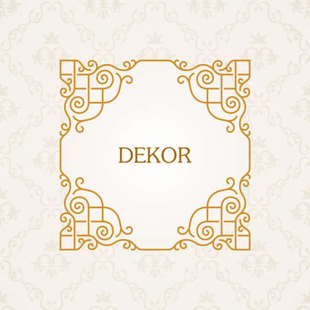 Calligraphic frame. Vector vintage elegant text border and decor backgroundのイラスト素材