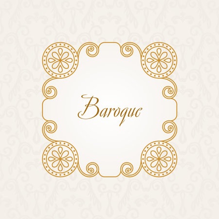 Calligraphic frame. Vector vintage elegant text border and decor backgroundのイラスト素材