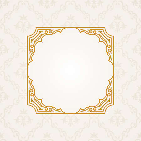 Calligraphic frame. Vector vintage elegant text border and decor backgroundのイラスト素材