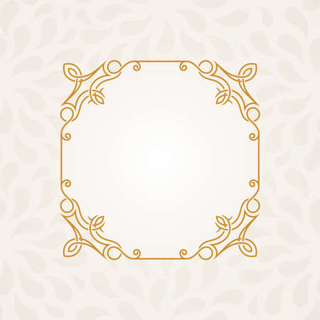 Calligraphic frame. Vector vintage elegant text border and decor backgroundのイラスト素材
