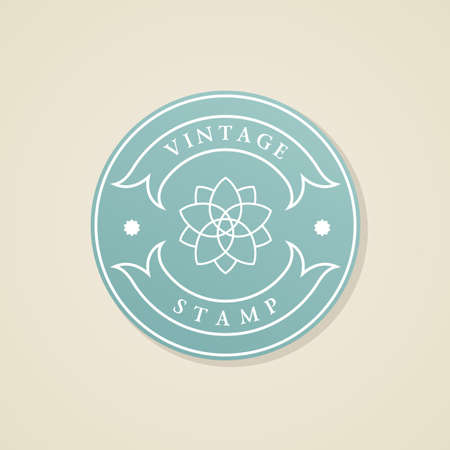 Stamp calligraphic design elements. Luxury vector frame monogram emblem. Symbol ornament iconのイラスト素材