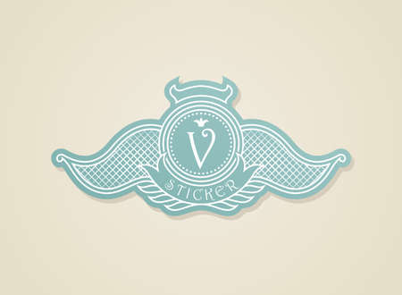 Stamp calligraphic design elements. Luxury vector frame monogram emblem. Symbol ornament iconのイラスト素材