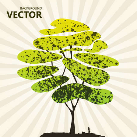 Abstract color tree background green. Vector illustrationのイラスト素材