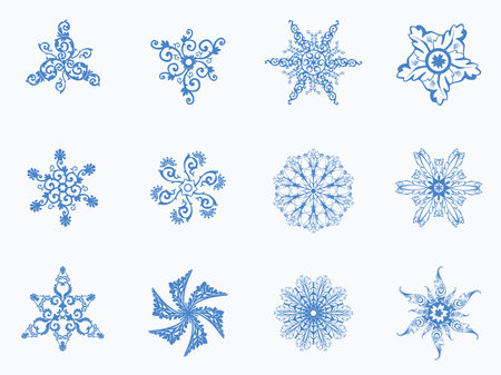 Seamless winter background with snowflakes. Merry Christmas and Happy New Year Cardのイラスト素材