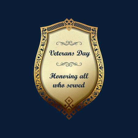 Veterans Day emblem. American shield vector backgroundのイラスト素材