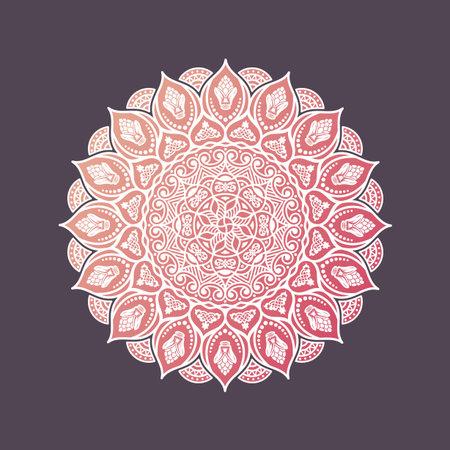 Elegant background with lace ornament and place for text. Floral elements, ornate background, mandala. Vector illustrationのイラスト素材