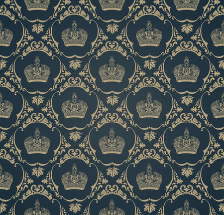 seamless pattern with art ornament. Vintage elements for design in Victorian style. Ornamental lace tracery background. Ornate floral decor for wallpaper. Endless textureのイラスト素材