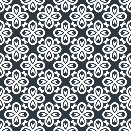 Seamless background in Arabic style. Black and white wallpaper with patterns for design. Traditional...