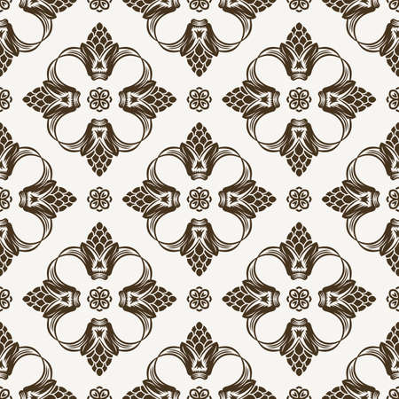 Vector seamless pattern with art ornament. Vintage elements for design in Victorian style. Ornamental lace tracery background. Ornate floral decor for wallpaper. Endless textureのイラスト素材