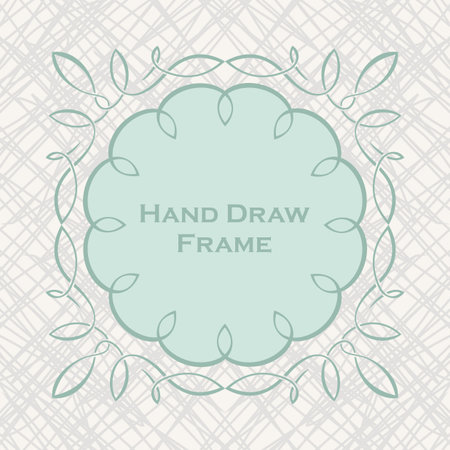 Set of hand-drawing calligraphic floral design elements. Vector illustrationのイラスト素材