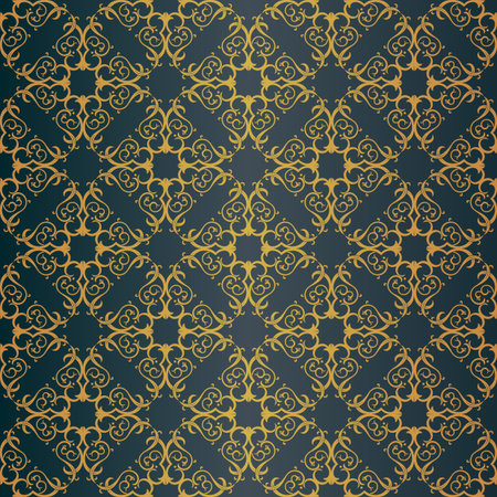 Vector seamless pattern with art ornament. Vintage elements for design in Victorian style....
