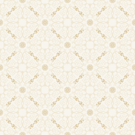Vector seamless pattern with art ornament. Vintage elements for design in Victorian style. Ornamental lace tracery background. Ornate floral decor for wallpaper. Endless textureのイラスト素材