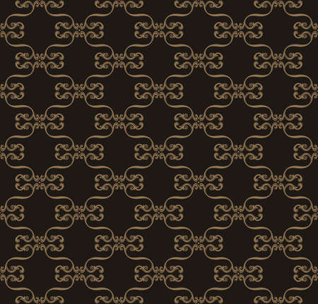 Seamless background in Arabic style. Black, brown wallpaper with patterns for design. Traditional oriental decorのイラスト素材