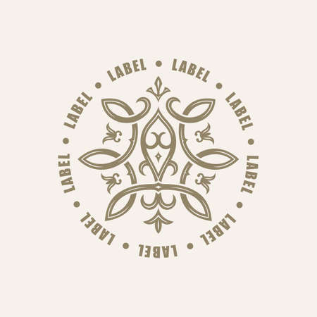 Calligraphic luxury symbol. Emblem ornate decor elements. Vintage vector ornamentのイラスト素材