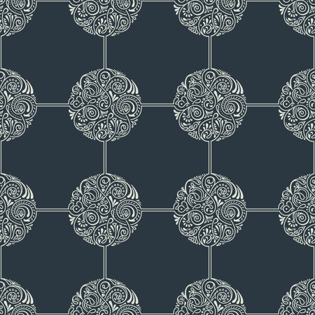Seamless floral tile background pattern in vector. Henna paisley mehndi doodles design pattern....