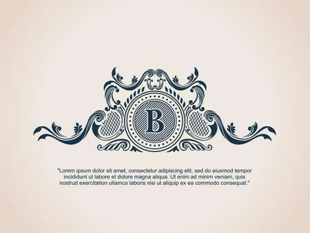 Vintage Decorative Elements Flourishes Calligraphic Ornament. Letter B. Vintage Decorative Elements Flourishes Calligraphic Ornament. Letter B.