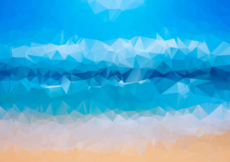 Abstract background. Colorful abstract background for design. Vector template pattern. Geometric triangular mosaic colors of the sea and sand sky. vector illustration frameのイラスト素材