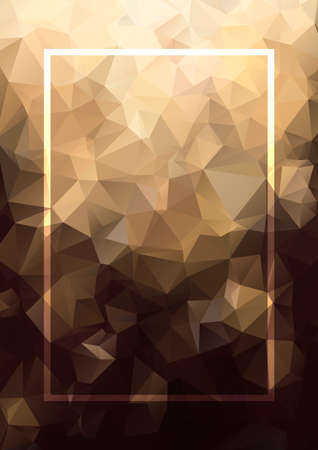 Abstract background gold frame. Geometric abstract vector background, pastel color. Modern and stylish abstract design poster, cover, card design. Grunge vintage texture, dots pattern and geometricのイラスト素材