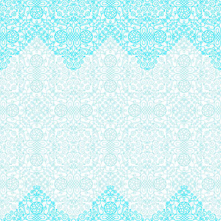 Seamless border vector ornate in Eastern style. Vintage elements for design, place for text. Ornament pattern for wedding invitations birthday greeting cards. Traditional pastel decor blueのイラスト素材