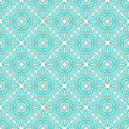 Seamless islam pattern. Vintage floral background. Vector islamic royal aquamarine pattern. Oriental design and baroque wallpaperのイラスト素材