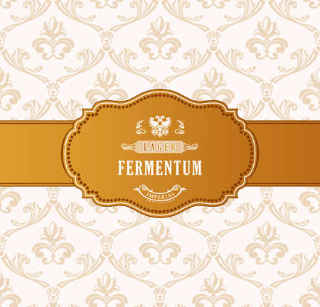 Oval golden frame vector. Luxury packing in art deco style. A place for congratulations or company name. Decoration vignette for a gift, card, invitation, template logoのイラスト素材