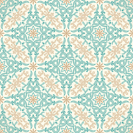 Vector seamless gold pattern with art ornament. Vintage elements for design in Victorian style