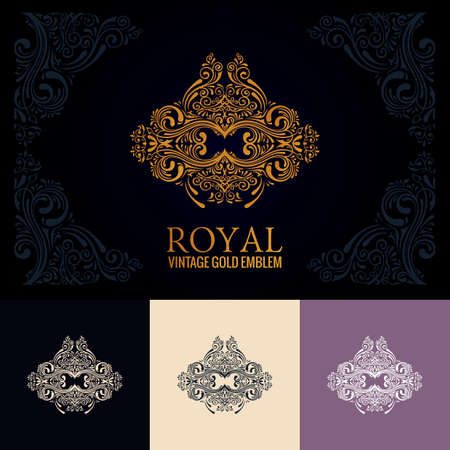 Vintage decor label ornament background emblemのイラスト素材